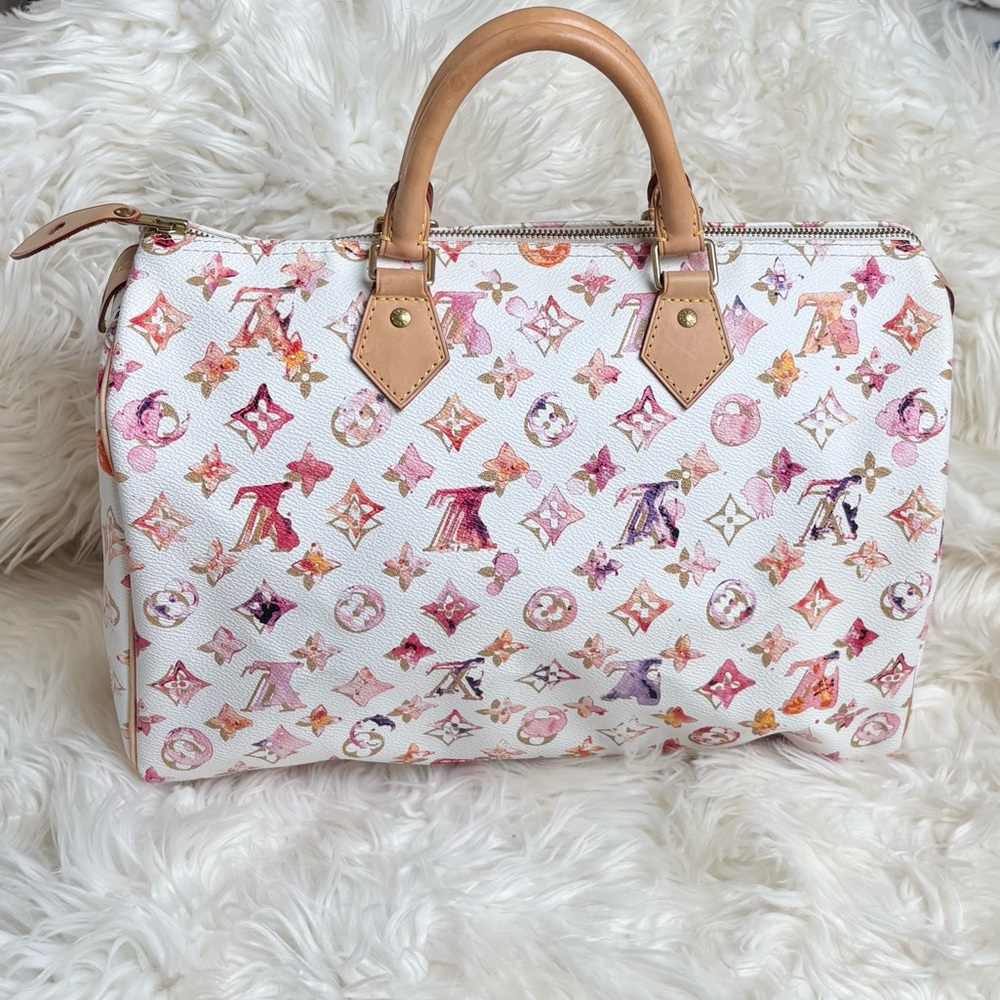 β¨π¦ Louis Vuitton π¦β¨ Speedy 35 Richard Prince Aquarelle Watercolor - Picture 4 of 16